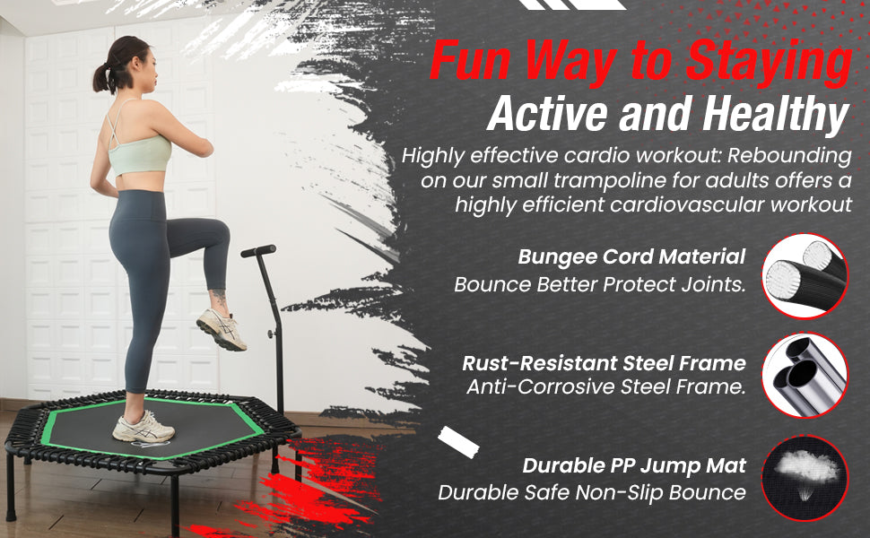 Flexi Muscles - Rebounder Fitness Trampoline with Handle Bar