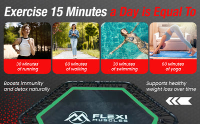 Flexi Muscles - Rebounder Fitness Trampoline with Handle Bar