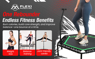 Flexi Muscles - Rebounder Fitness Trampoline with Handle Bar