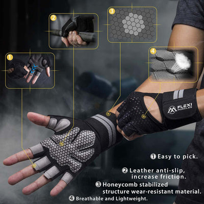 Workout Gym Gloves for Weightlifting (Extra Large)