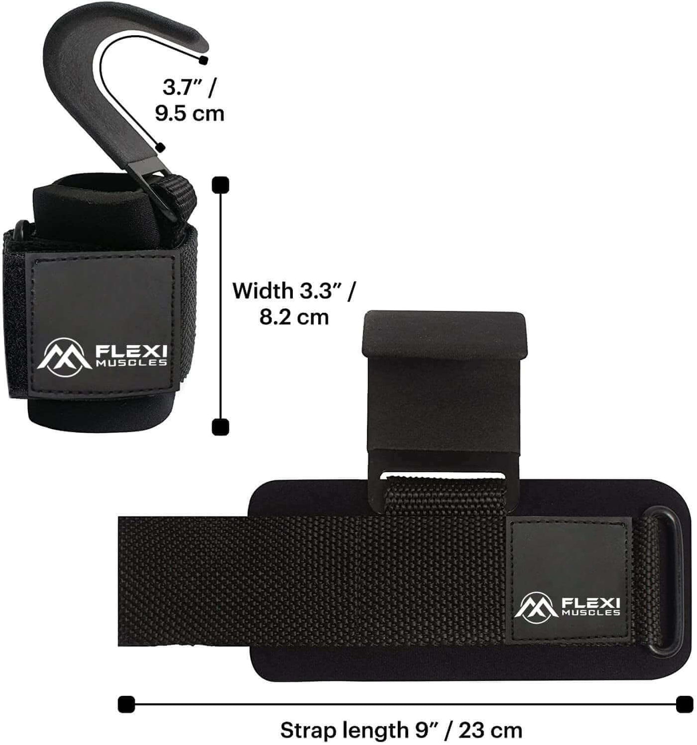 Flexi Muscles – Weight Lifting Hooks Grips (Set of 2). - Flexi Muscles 