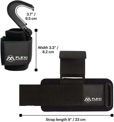 Flexi Muscles – Weight Lifting Hooks Grips (Set of 2). - Flexi Muscles 