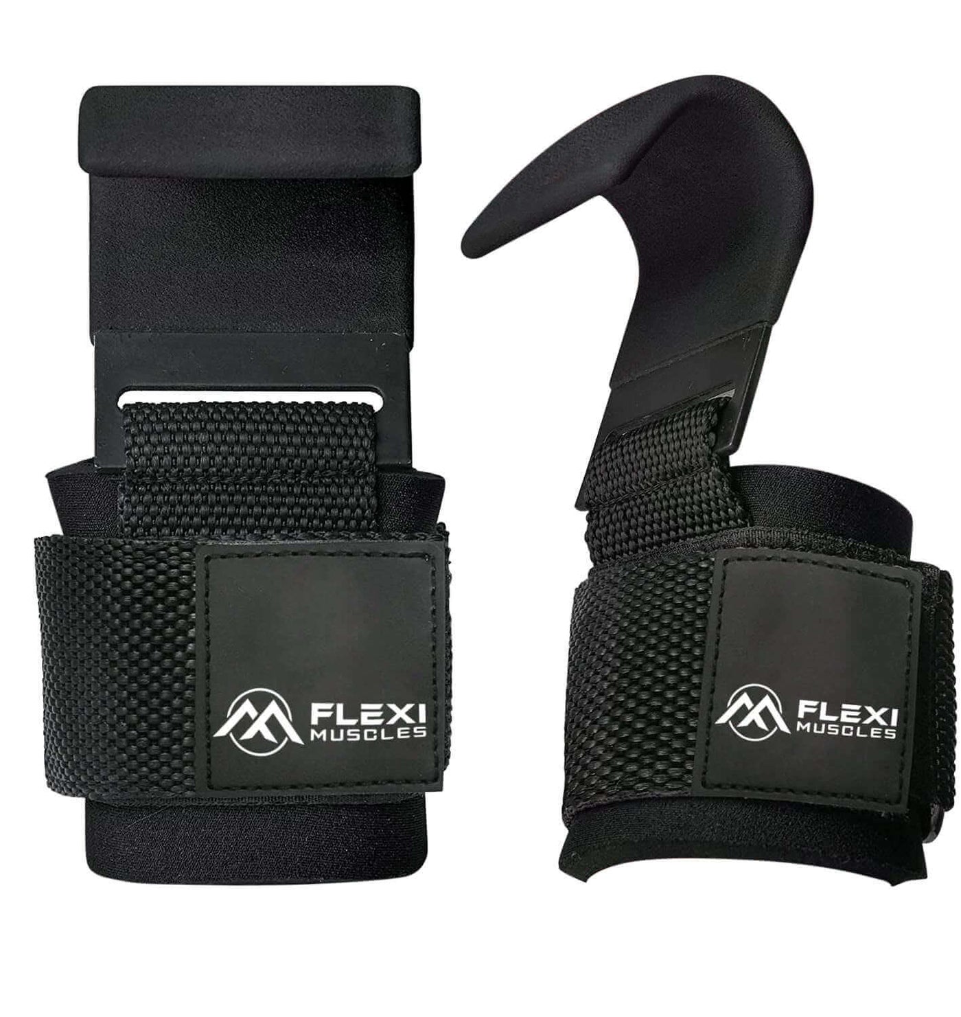 Flexi Muscles – Weight Lifting Hooks Grips (Set of 2). - Flexi Muscles 