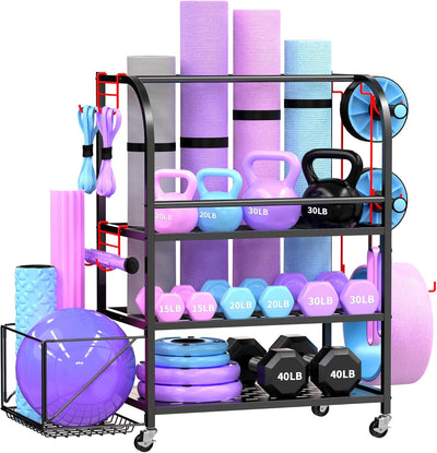 Flexi Muscles - Multi-Purpose Home Gym Equipment Storage Rack