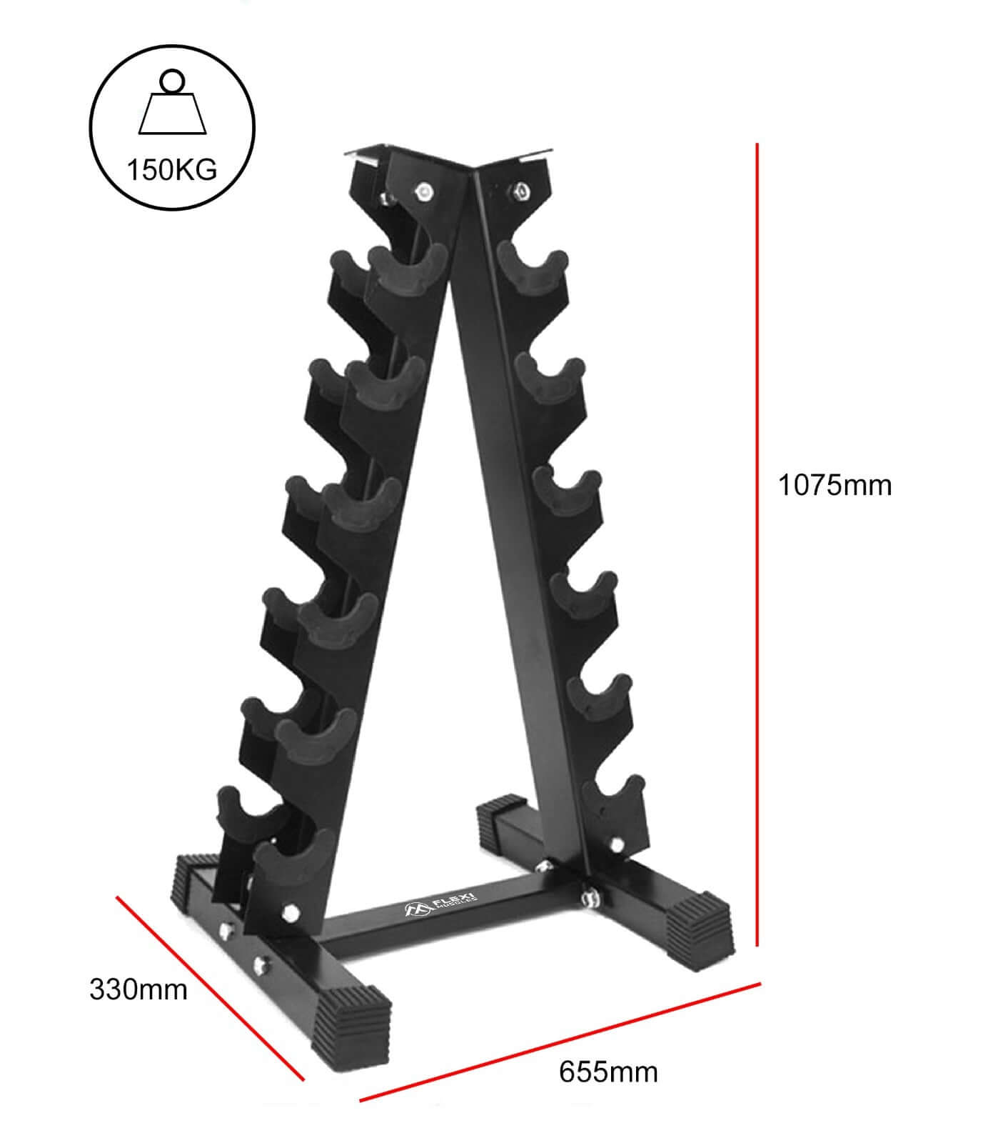 A-Frame Weight Storage Rack for Dumbbells