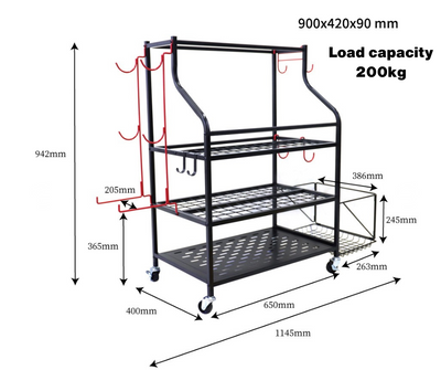 Flexi Muscles - Multi-Purpose Home Gym Equipment Storage Rack